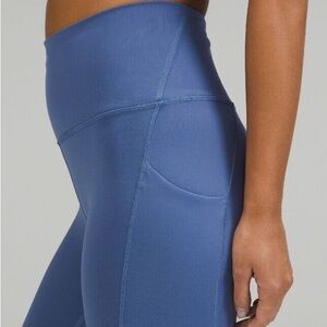 Lululemon Wunder Train with Pockets Blue Leggings